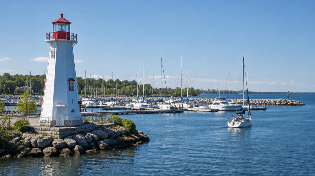 Oakville harbour lighthouse and marina